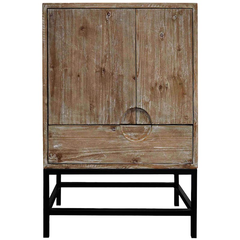 Hudson 2 Door Wood Cabinet With Metal Legs