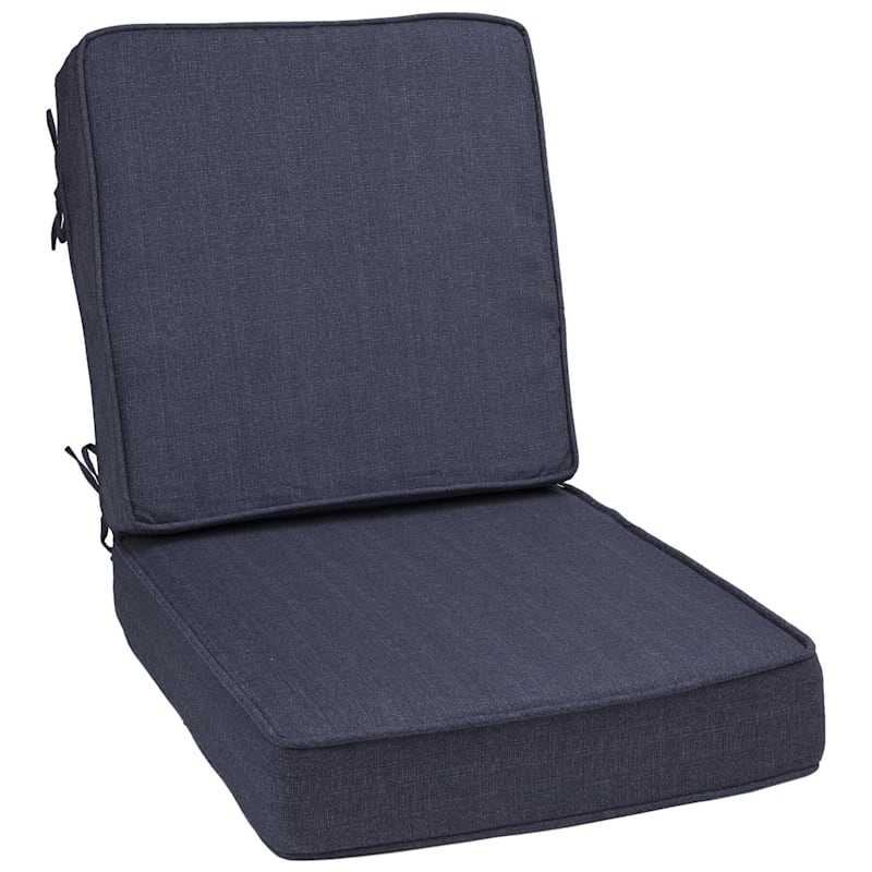 2-Piece Wheaton Midnight Blue Premium Outdoor Gusseted Deep Seat Cushion