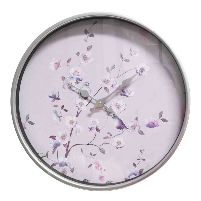 Grace Mitchell Lilac Bird Wall Clock, 16