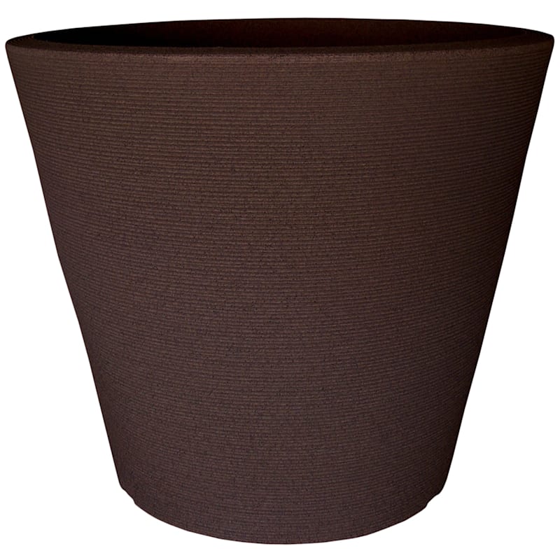 All-Weather Brown Linea Bowl Planter, 20x23