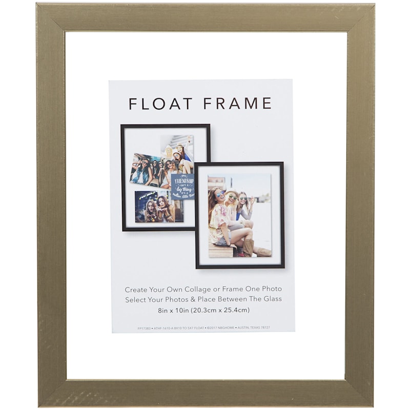 Gold Linear Profile Float Photo Wall Frame, 8x10