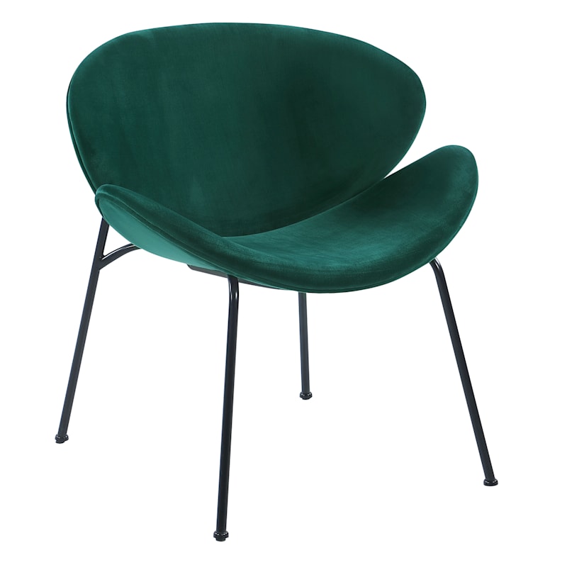 Jagger Chair with Black Metal Legs, Emerald