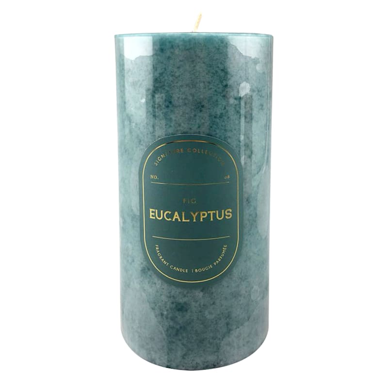 3X6 Eucalyptus Fig Scented Pillar Candle At Home