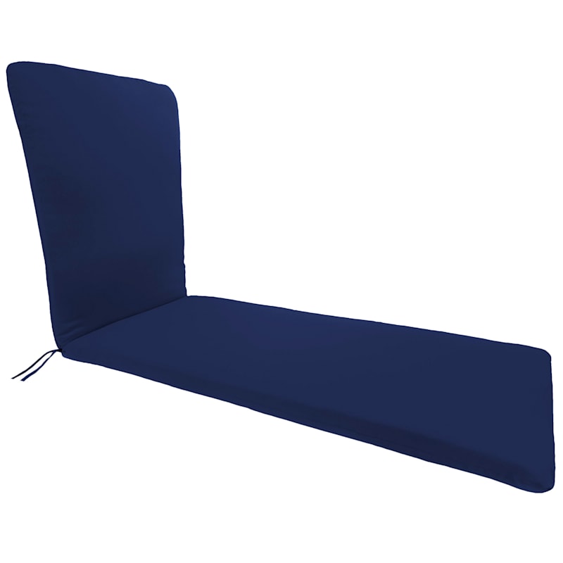 Navy Canvas Outdoor Basic Chaise Lounge Cushion