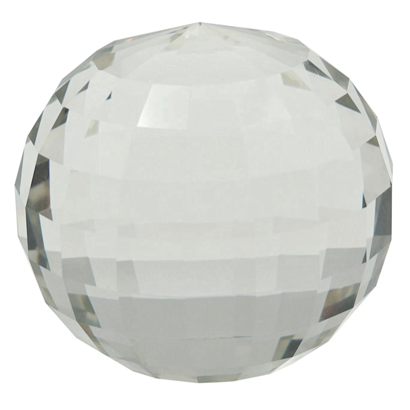 Laila Ali Clear Glass Geo Crystal Ball Decor, 4"