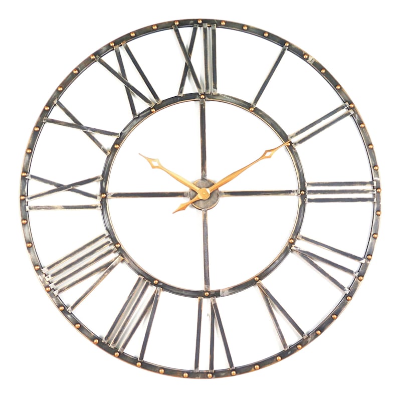 Metal Round Wall Gallery Clock, 45"