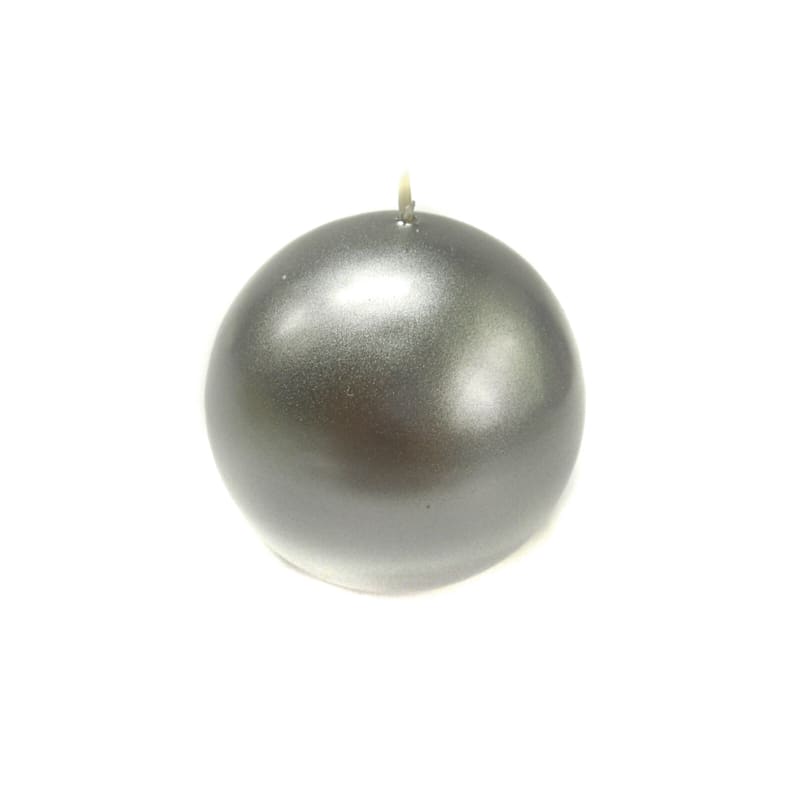 Metallic Silver Unscented Sphere Candle, 3"