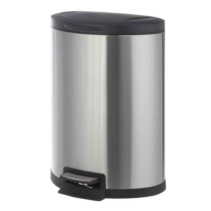 45l Semi Round Pedal Bin Stainless, Stainless Steel Half Round Trash Can