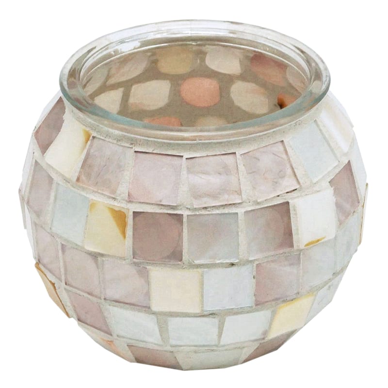 Brown Glass Votive Candle Holder, 2.8"