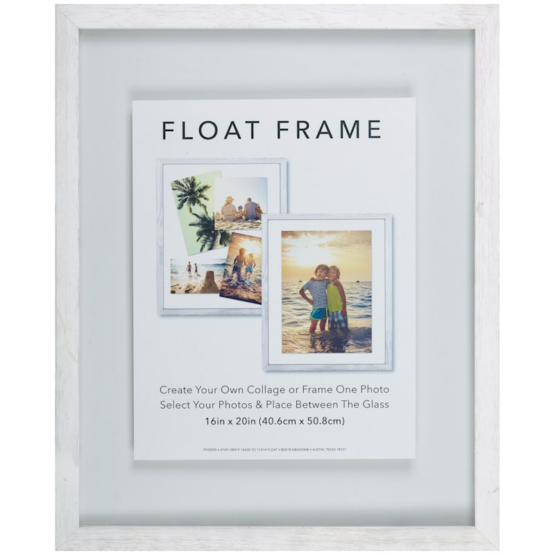 Whitewash Linear Profile Float Frame, Sold by at Home