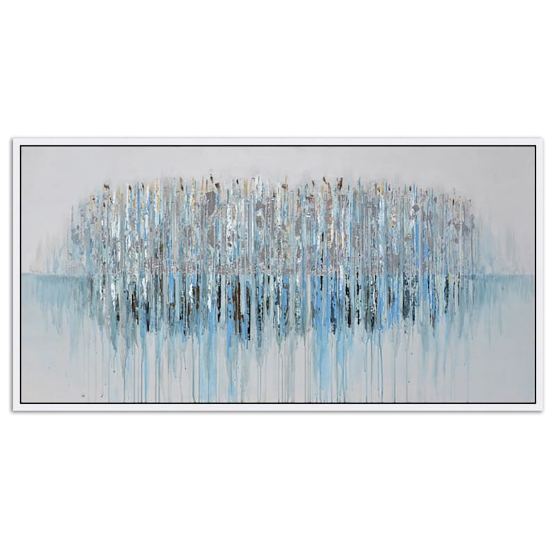 28X56 Row Of Trees Framed Enhanced Canvas