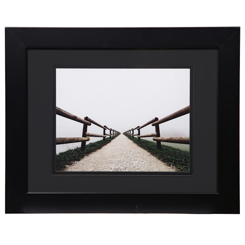 BLACK 11x14 Photo Wood Frame with Mat 2 frames per box 