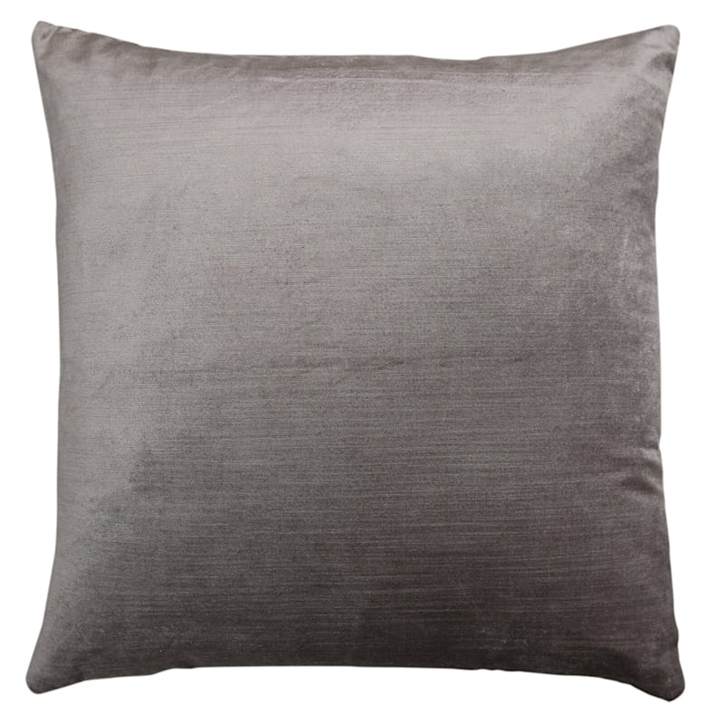 Gillmore Grey Velvet Throw Pillow, 24"