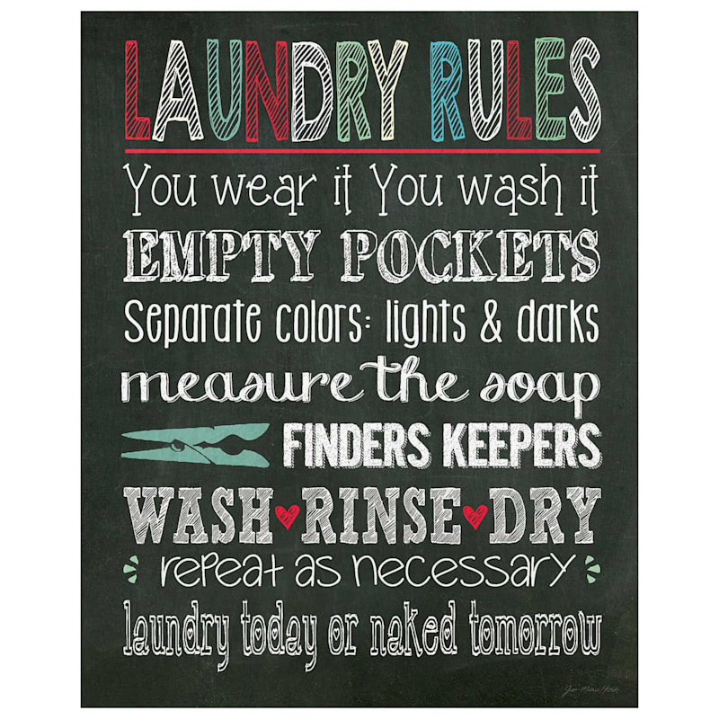 16X20 Laundry Room Rules Canvas Wall Art