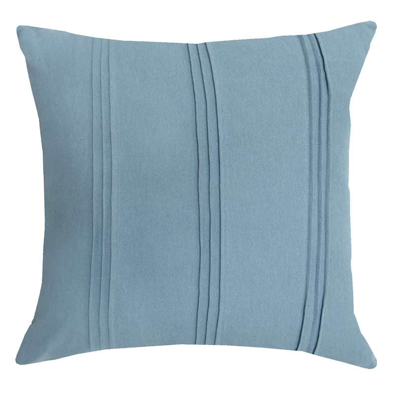 Blue Fog Pleated Throw Pillow, 18"