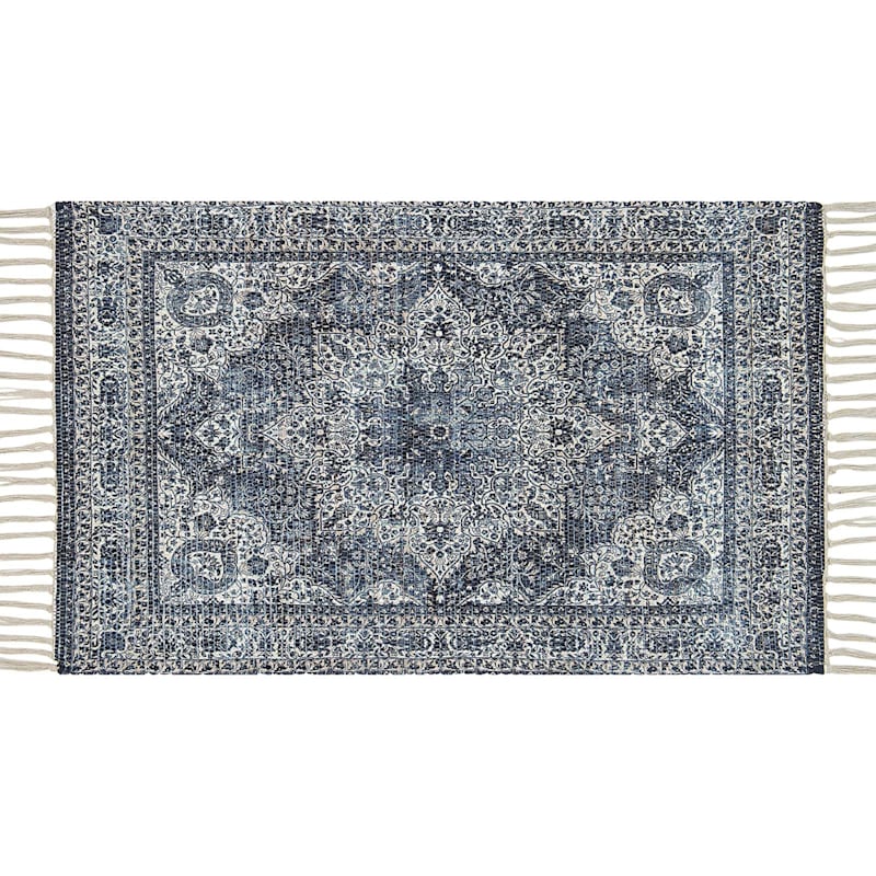 Raina Woven Traditional Blue Accent Rug, 2x4
