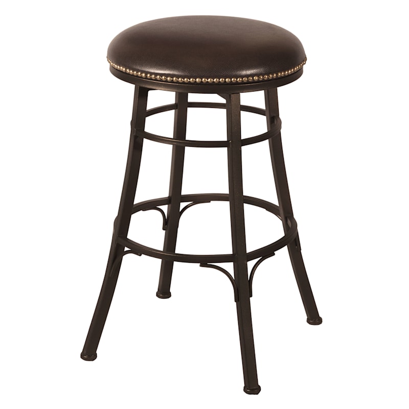 Bali Backless Brown Metal Swivel, 24 Inch Backless Swivel Counter Stools