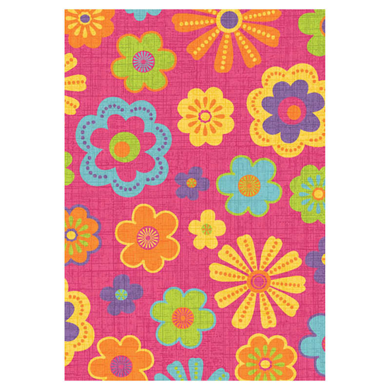 (D110) Gloucester Mad Meadow Pink Printed Area Rug With Non-Slip Back, 5x7
