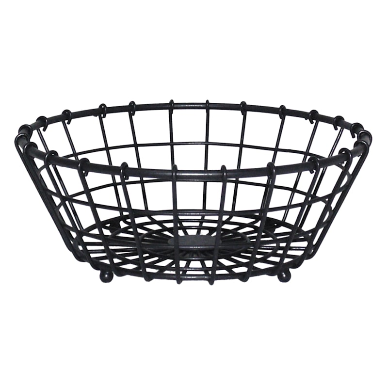 Black Iron Wire Grid Pattern Basket, Small