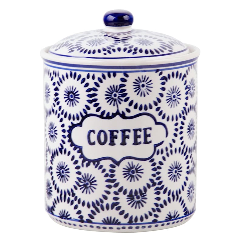 7.5H BLU/WHT COFFEE CANISTER