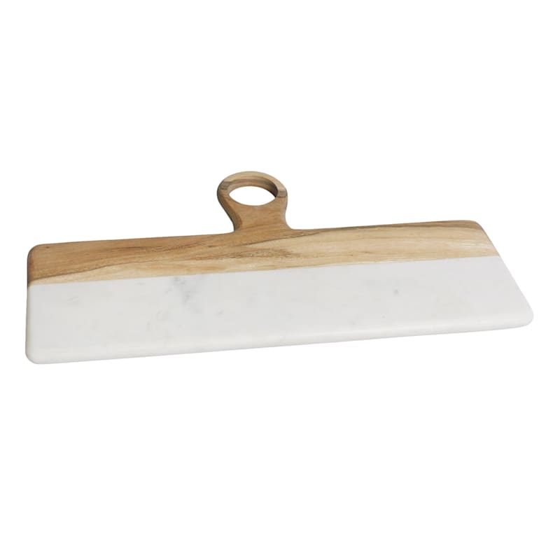 Acacia Wood and Faux Carrara Marble Meat Cheese Charcuterie Platter for Wine Acacia Wood and Marble Modern Cheeseboard 