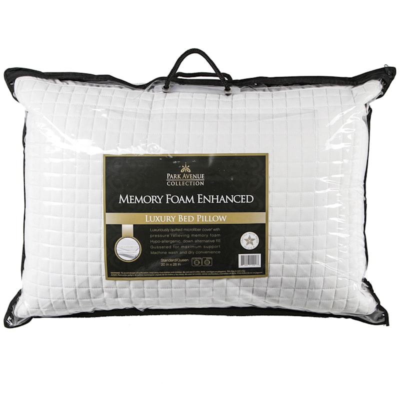 Quilted Jumbo Memory Foam Bed Pillow, Standard/Queen