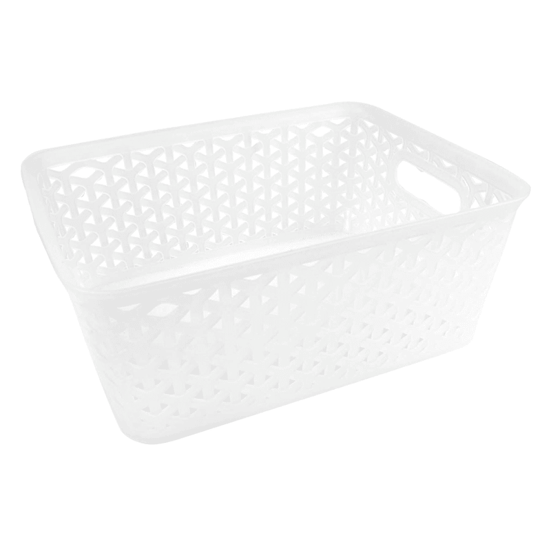 White Y-Weave Storage Basket, Medium