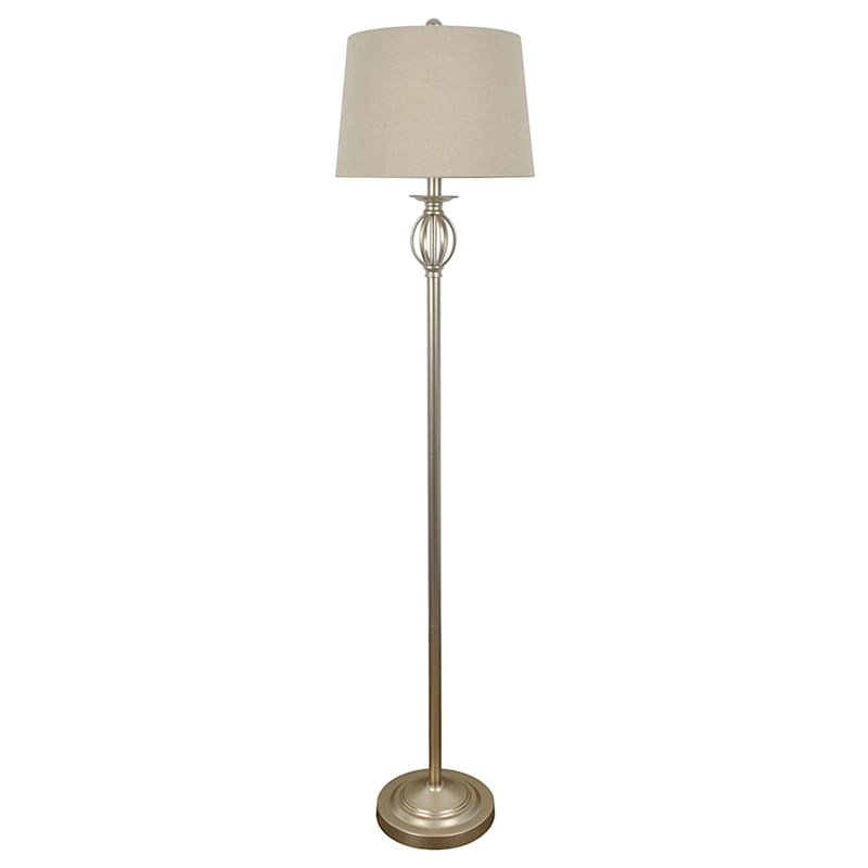 Metallic Spindle Floor Lamp with Shade, 60"