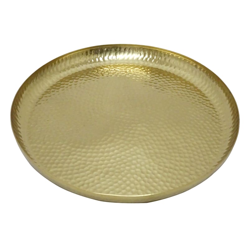 Found & Fable Hammered Aluminum Round Serving Tray, Large