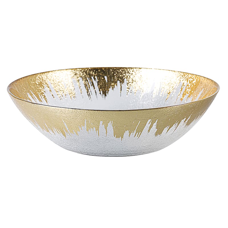 Prosecco Gold Foil Rim Glass Bowl