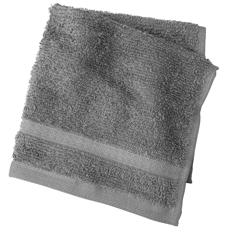 Essentials Grey Washcloth, 12x12