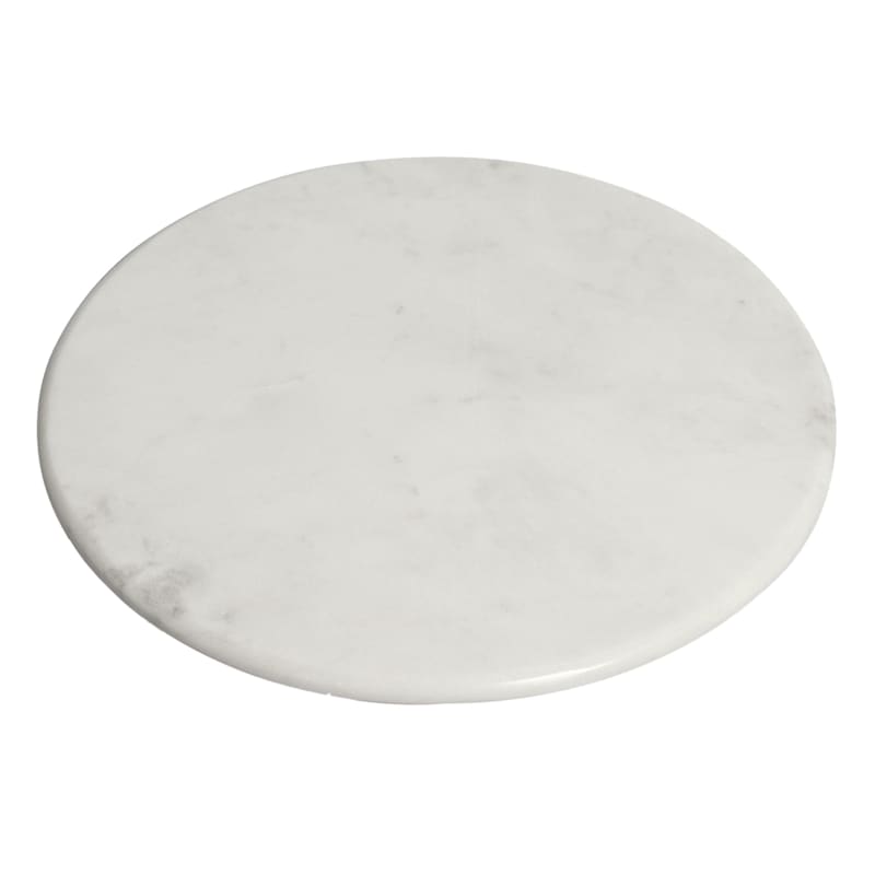 White Marbled Round Serving Board, 14"