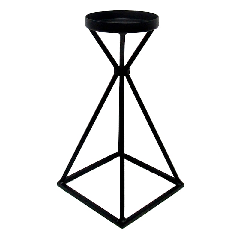 Country new large Black standing Pyramid candle holder 