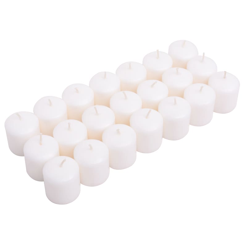 21-Count White Unscented Votive Candles