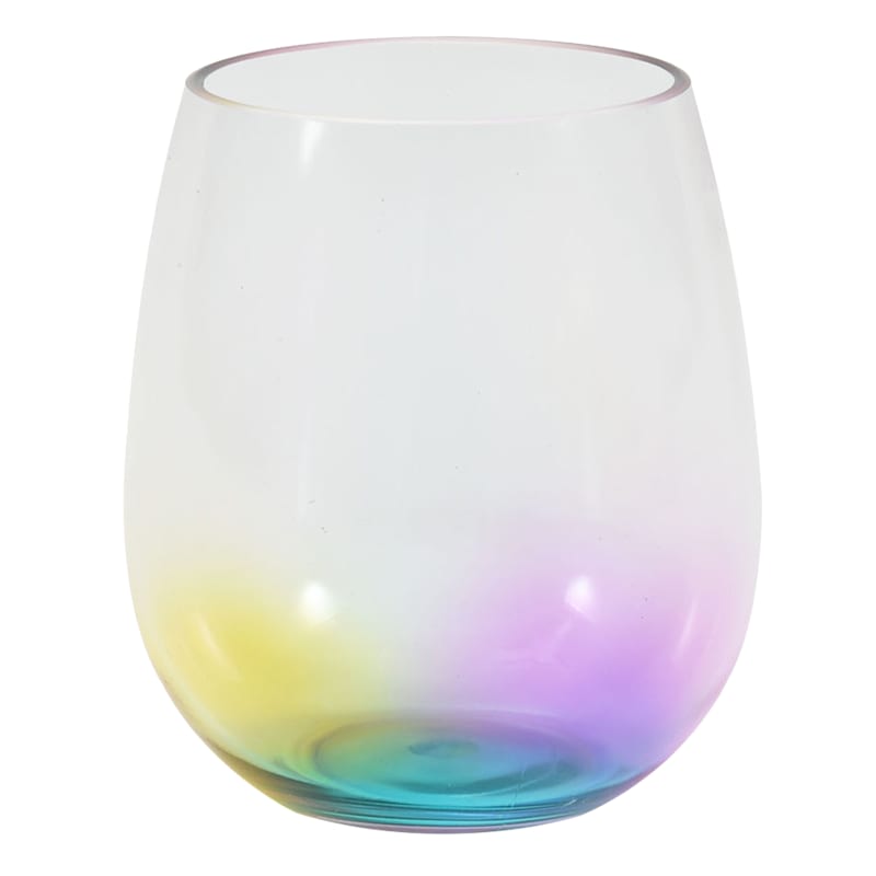 Clear Acrylic with Rainbow Finish Double Old Fashioned Glass, 17oz
