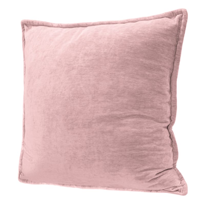 Maya Blush Pink Chenille Velvet Throw Pillow, 24"