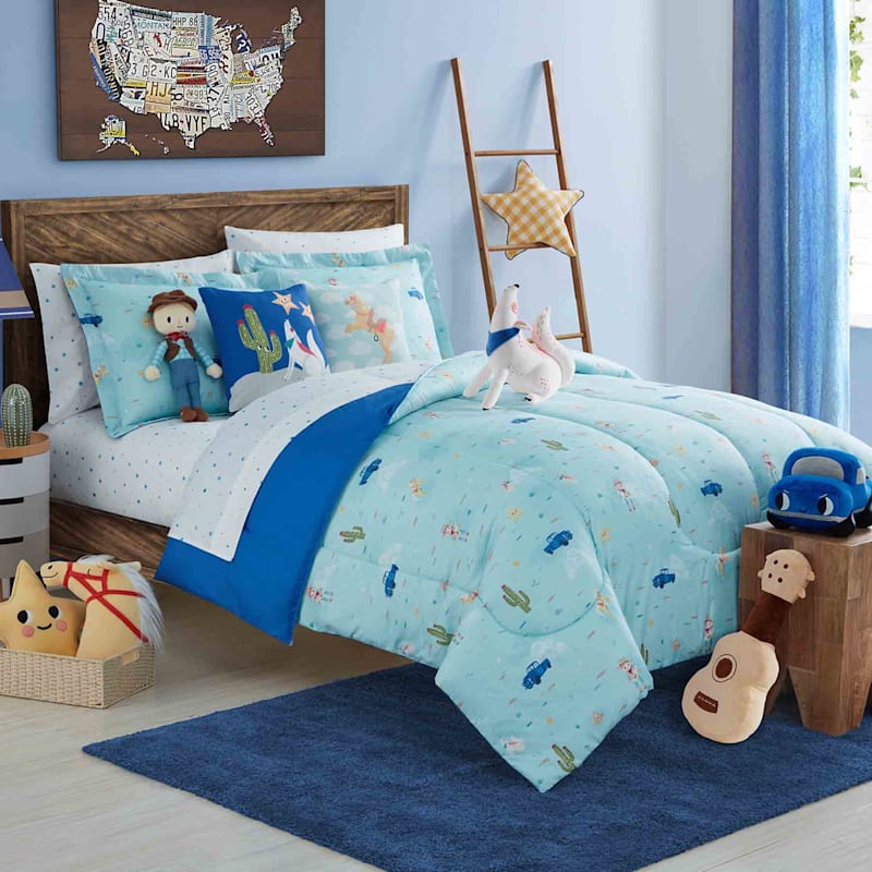 Blue Cowboy Comforter, Full/Queen