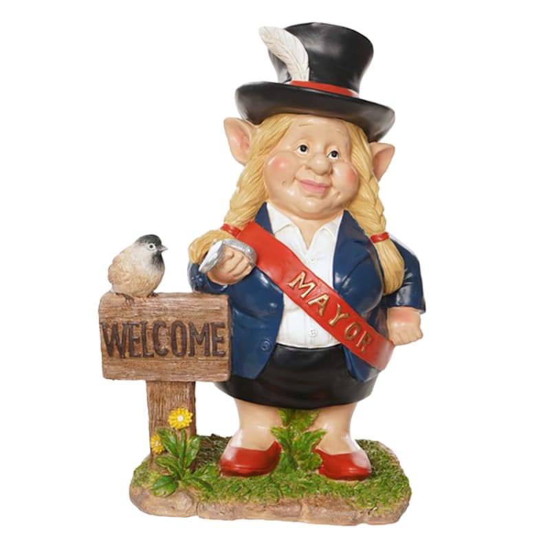 Outdoor Mayor Garden Gnome Figurine, 15"