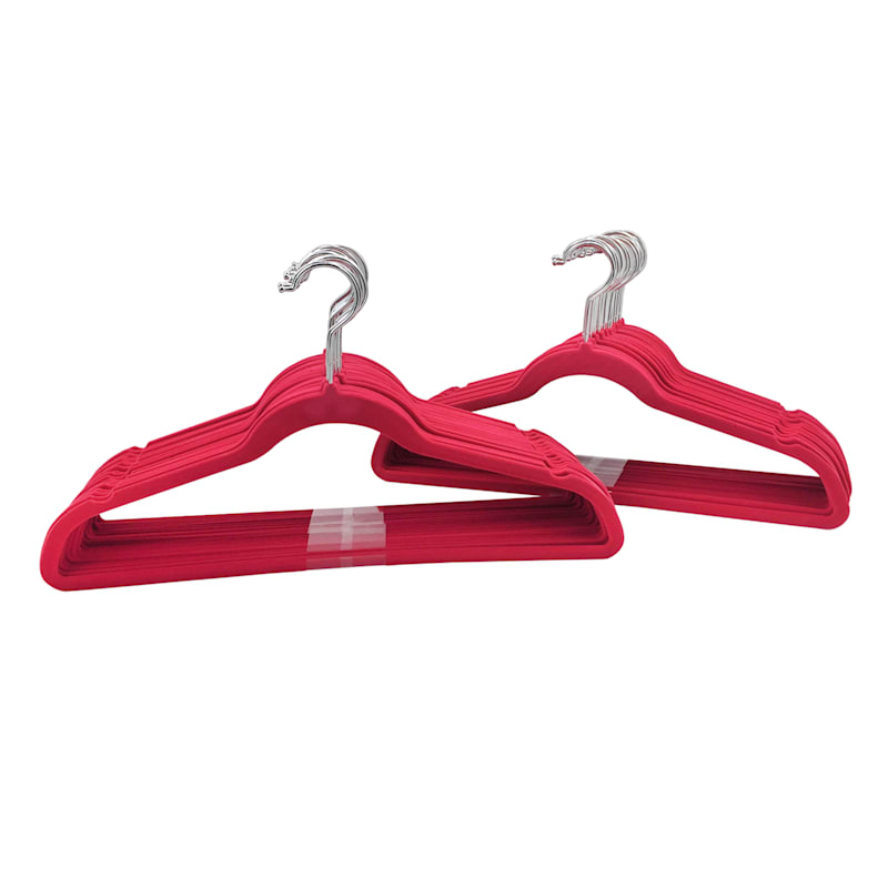 at Home 50-Pack Raspberry Red Velvet Suit Hangers