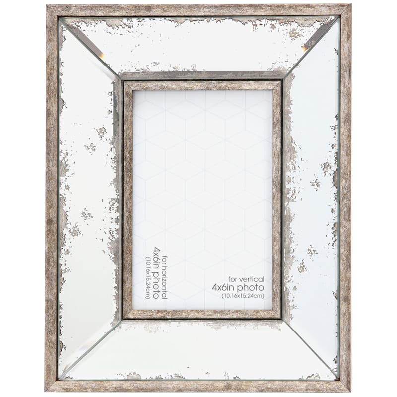4X6 Antiqued Mirror Tabletop Photo Frame