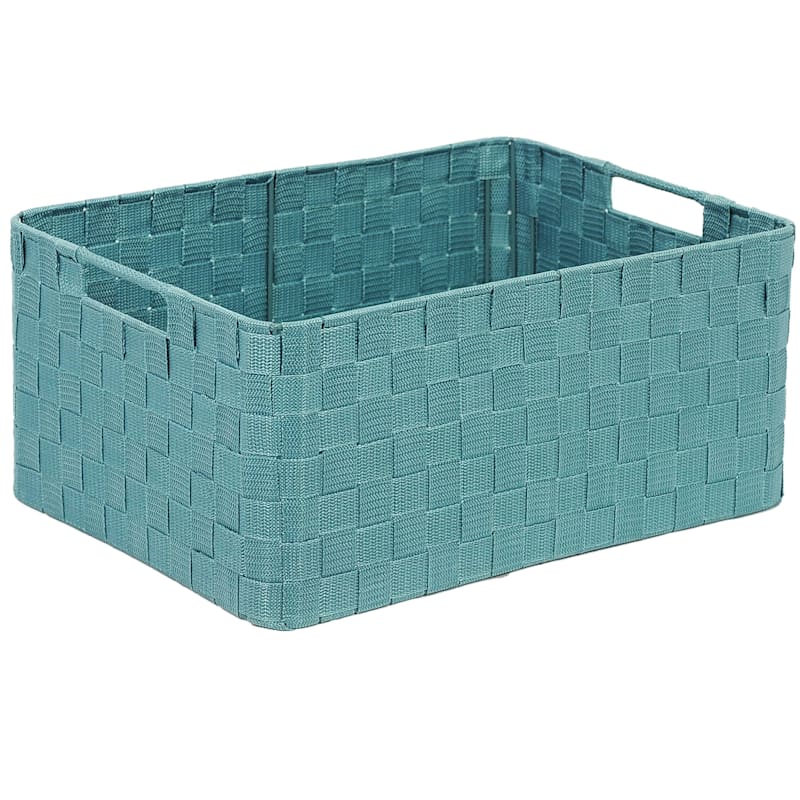 Turquoise Weave Storage Basket, Large