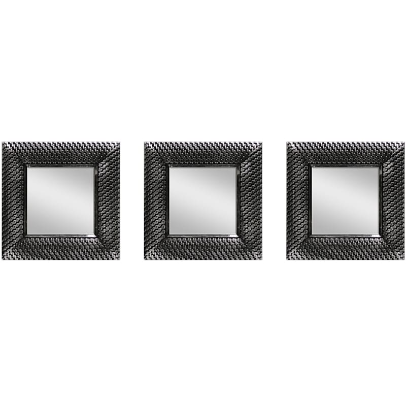 10X10 Distressed Silver 3-Piece Mirror Set
