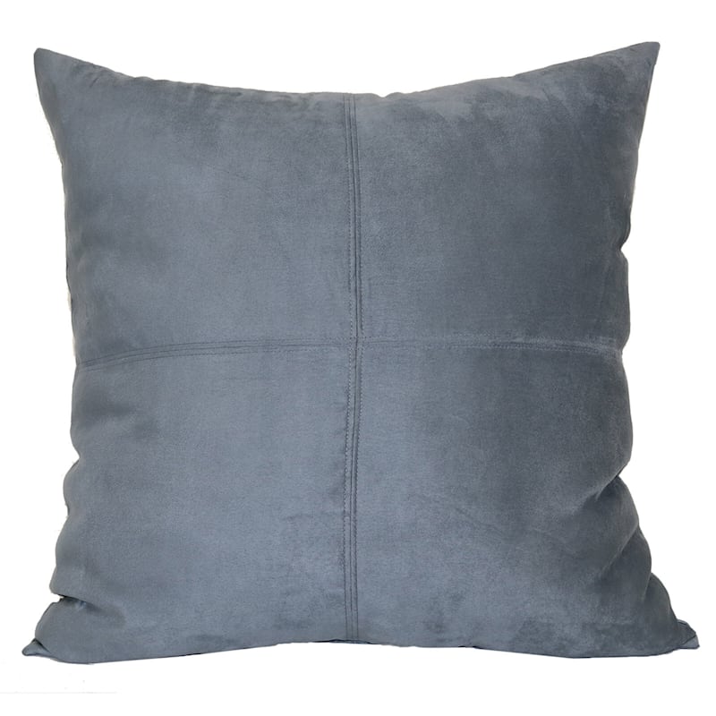 Slate Heavy Faux Suede Oversized Throw Pillow, 24"
