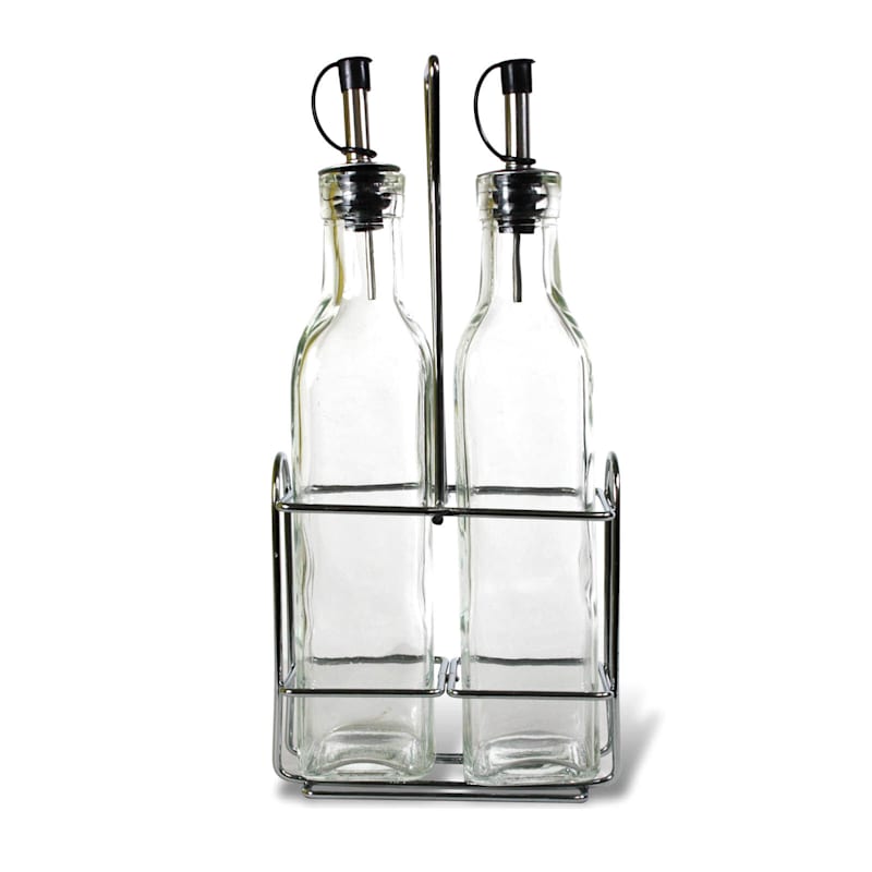 2-Piece Glass Oil/Vinegar Cruet Set | At Home