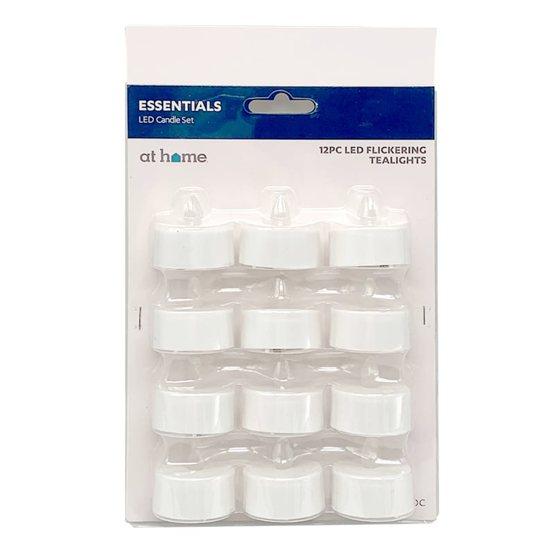 12-Pack Plastic Led Tealights White