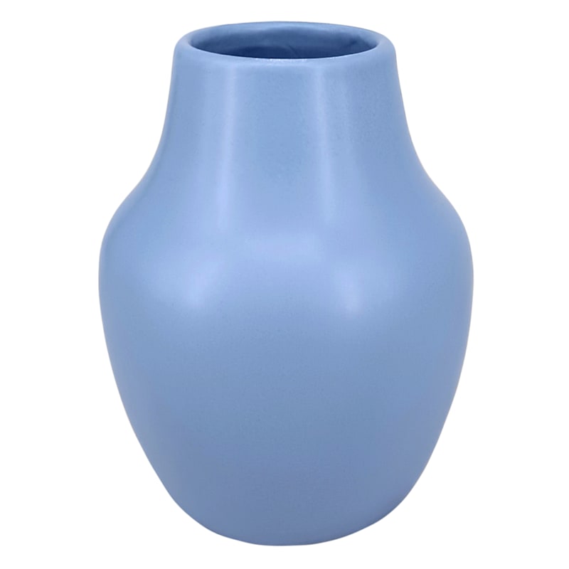 Blue Ceramic Vase, 5.5"