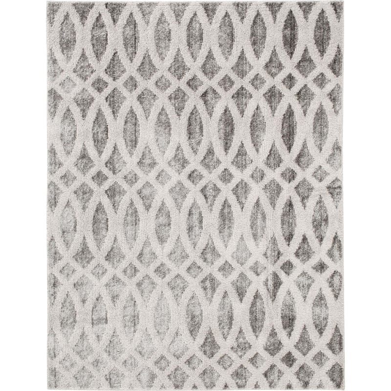 (D440) Sophelia Grey & Ivory Tufted Runner With Non-Slip Back, 2x7