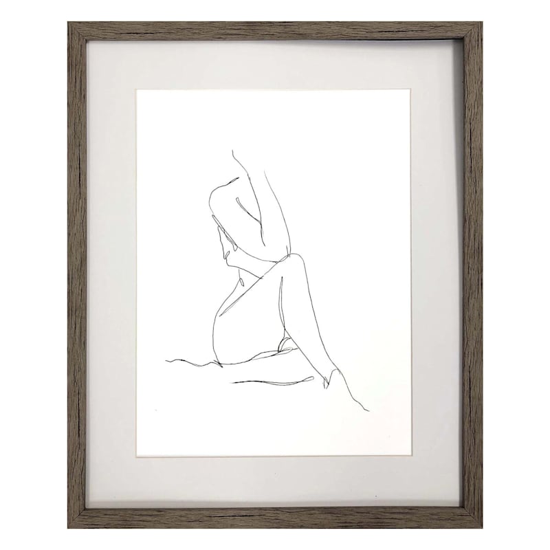 Framed Nude Woman Figure Wall Art, 17x21