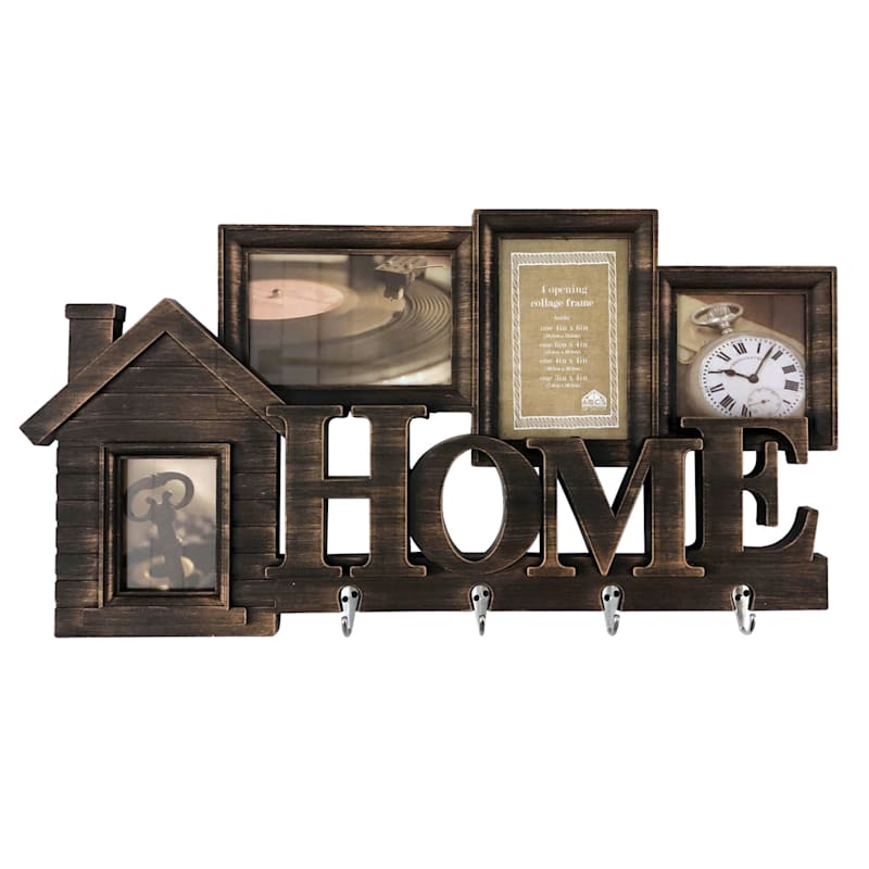 22X12 4-Opening Home Collage 4 Metal Hooks In Antique Bronze