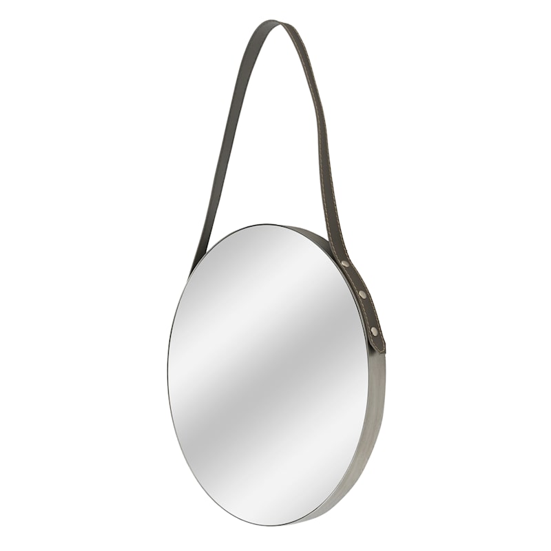 20IN LEATHER STRAP MIRROR
